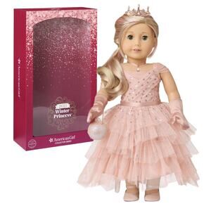 NEW American Girl WINTER PRINCESS DOLL Blonde Pink Hair Swarovski Crystal Tiara